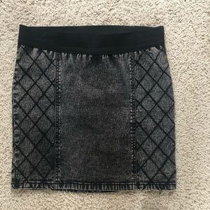 Unique Gray Distressed Denim Mini Skirt  (Size M)